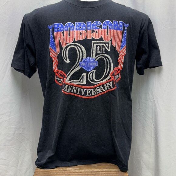 Vtg SS Harley Davidson 1987 anniversary Robisons Daytona t shirt L - Picture 1 of 9